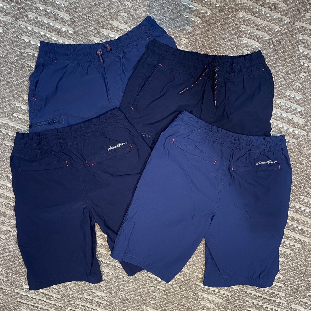 Lot of 4 pairs of size 14 Boy’s Eddie Bauer shorts.